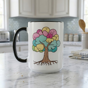 Abstract Pastel Brain Tree Art Print Mug