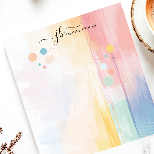 Abstract Pastel Brushstroke Personalised Notepad (Creator Uploaded)