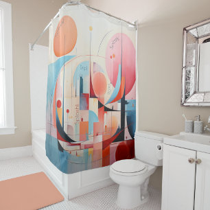 Abstract, pastel colour, splish, splash, splosh shower curtain