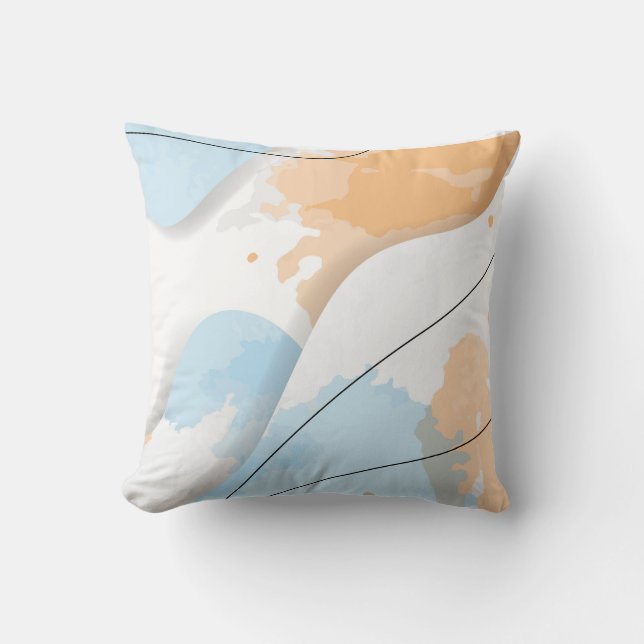 Abstract Pastel Coloured Marble Background Cushion (Front)