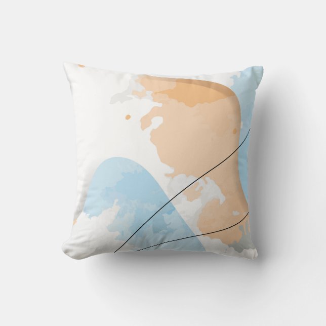 Abstract Pastel Coloured Marble Background Cushion (Front)