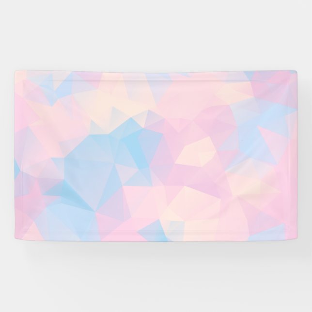 Abstract Pastel Colours Low Poly Background Banner (Horizontal)
