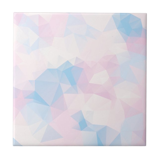 Abstract Pastel Colours Low Poly Background Ceramic Tile (Front)
