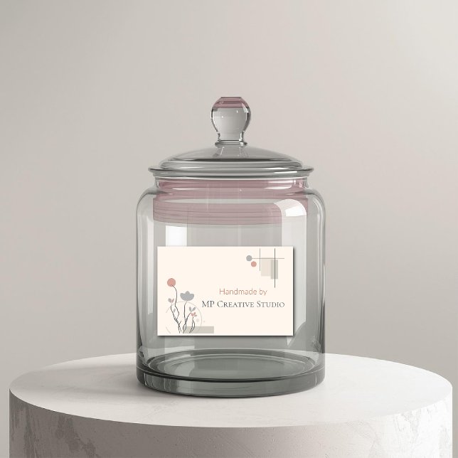 Abstract Pastel Design: Modern Florals & Geometry Food Label (Creator Uploaded)