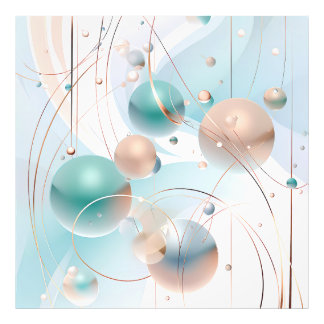 Abstract pastel design with circles and lines photo print