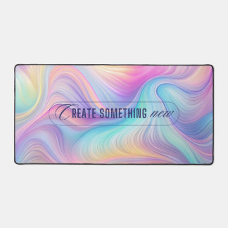 Abstract Pastel Desk Mat with Inspirational Quote