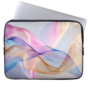 Abstract Pastel Fabric Flow Laptop Sleeve