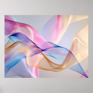 Abstract Pastel Fabric Flow Poster
