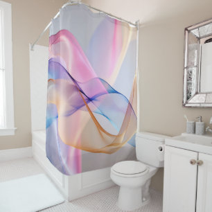 Abstract Pastel Fabric Flow Shower Curtain