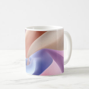 Abstract Pastel Fabric Flow with Gentle Curves Coffee Mug