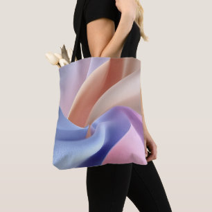 Abstract Pastel Fabric Flow with Gentle Curves Tote Bag