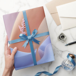 Abstract Pastel Fabric Flow with Gentle Curves Wrapping Paper