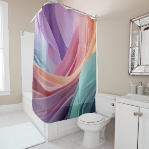 Abstract Pastel Fabric Waves Shower Curtain
