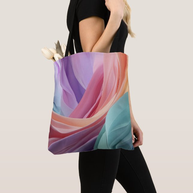 Abstract Pastel Fabric Waves  Tote Bag (Close Up)