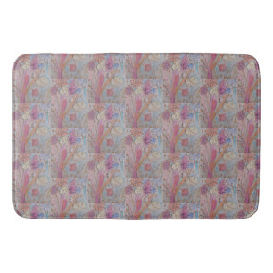 Abstract Pastel Floral Bath Mat