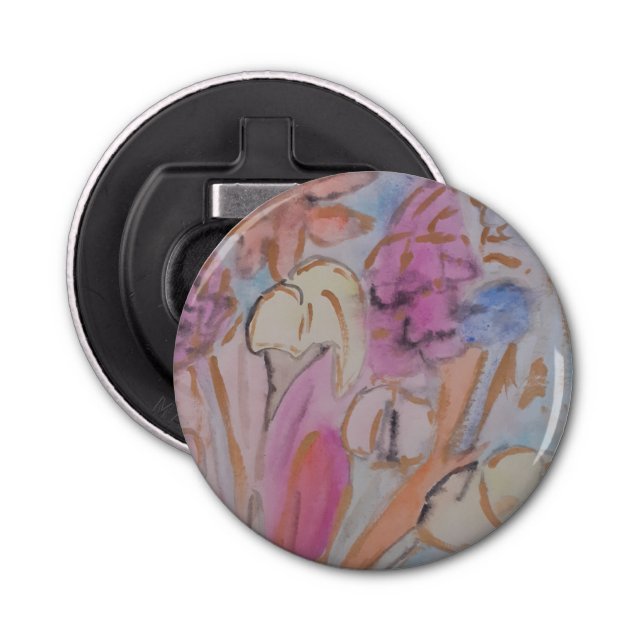 Abstract Pastel Floral Bottle Opener (Front)