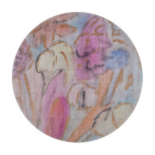 Abstract Pastel Floral Cutting Board