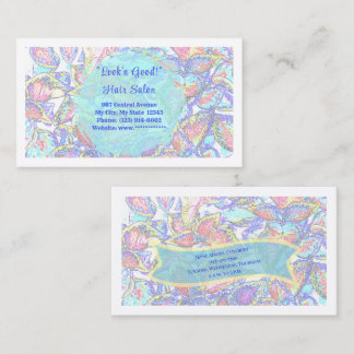 Abstract Pastel Floral Design Customisable Business Card