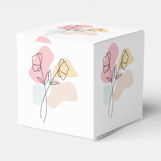 Abstract Pastel Floral   Favour Box (Back Side)