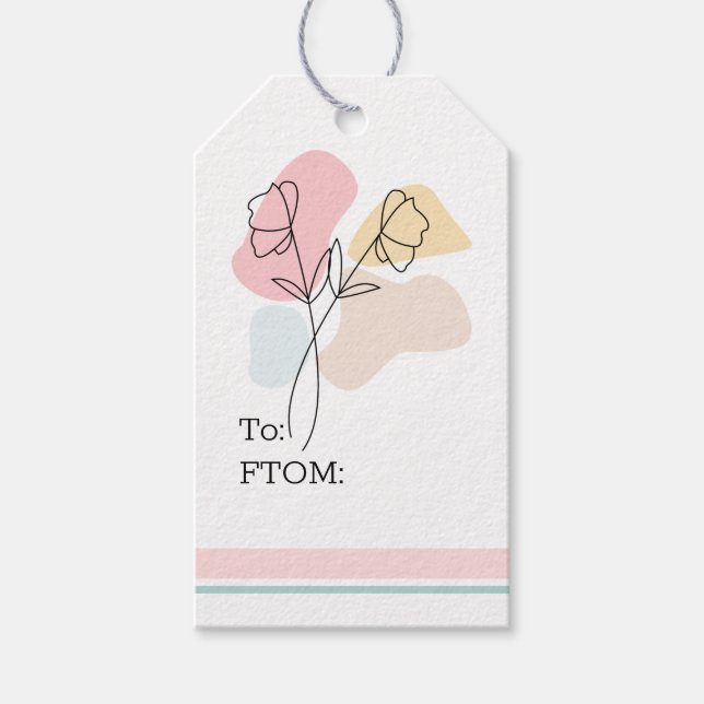 Abstract Pastel Floral  Gift Tags (Front)