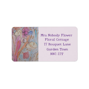 Abstract Pastel Floral Label