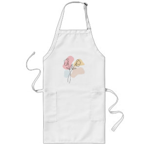 Abstract Pastel Floral  Long Apron
