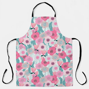 Abstract pastel floral pattern. Beautiful pink flo Apron
