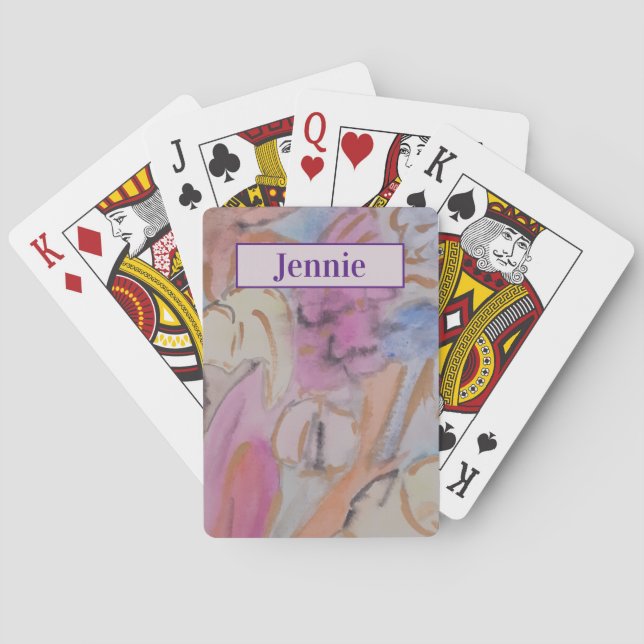 Abstract Pastel Floral Playing Cards (Back)