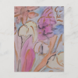 Abstract Pastel Floral Postcard