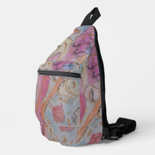 Abstract Pastel Floral Sling Bag