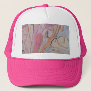 Abstract Pastel Floral Trucker Hat