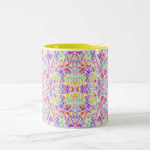 Abstract pastel flowers Two-Tone coffee mug