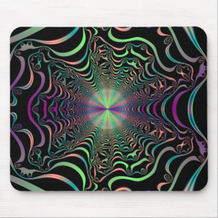 Abstract Pastel Fractal Web Mouse Pad