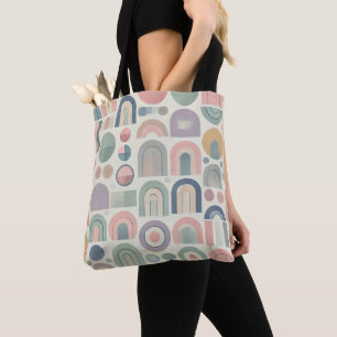 Abstract Pastel Geometric Pattern Tote Bag