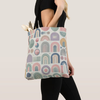 Abstract Pastel Geometric Pattern Tote Bag