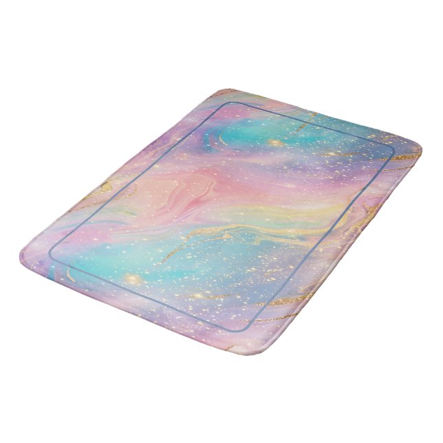 Abstract Pastel Glitter Seamless Pattern Bath Mat (Angled)
