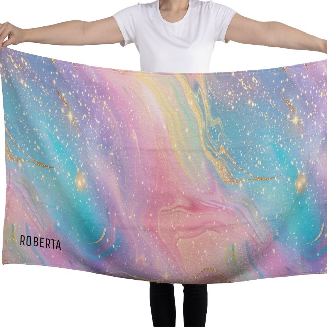 Abstract Pastel Glitter Seamless Pattern Beach Towel (Creator Uploaded)