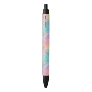 Abstract Pastel Glitter Seamless Pattern Black Ink Pen