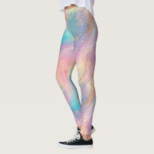 Abstract Pastel Glitter Seamless Pattern Leggings