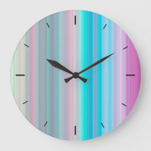 Abstract Pastel Horizontal Lines Wall Clock