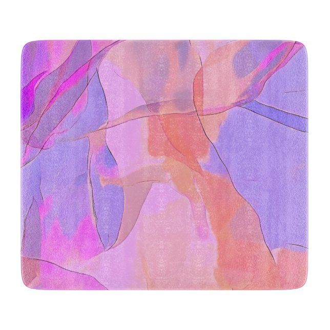 Abstract Pastel Layers  Cutting Board (Front)