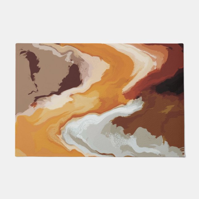 Abstract Pastel Paint Fox Tail Edition Doormat (Front)