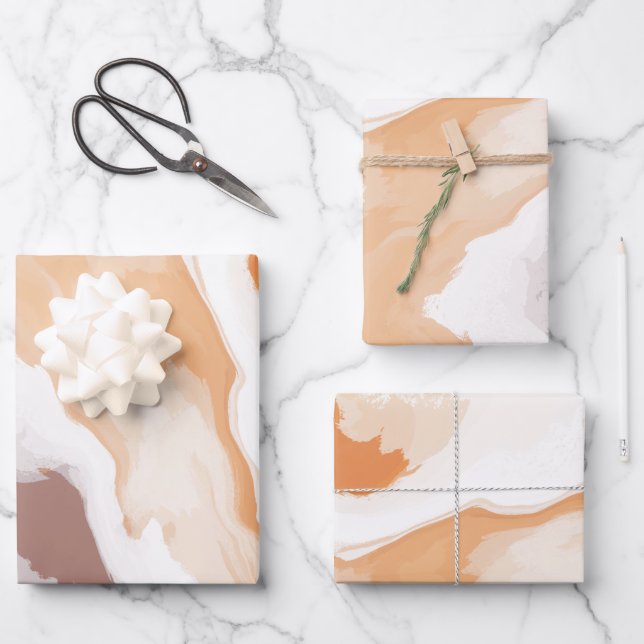 Abstract Pastel Paint Ginger Edition Wrapping Paper Sheet (Front)