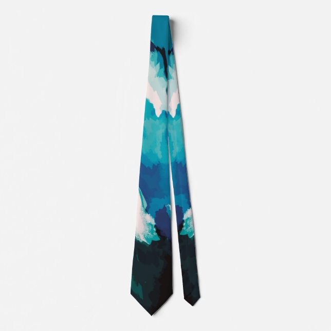 Abstract Pastel Paint Lagoon Edition Neck Tie (Front)