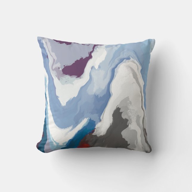 Abstract Pastel Paint Mountain Edition Cushion (Front)