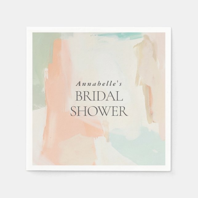 Abstract Pastel Painting Elegant Bridal Shower Napkin (Front)