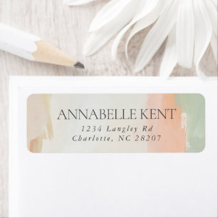 Abstract Pastel Painting Elegant Return Address Return Address Label