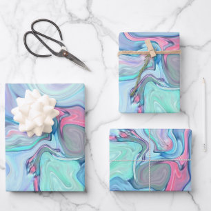 Abstract pastel paints wrapping paper sheet