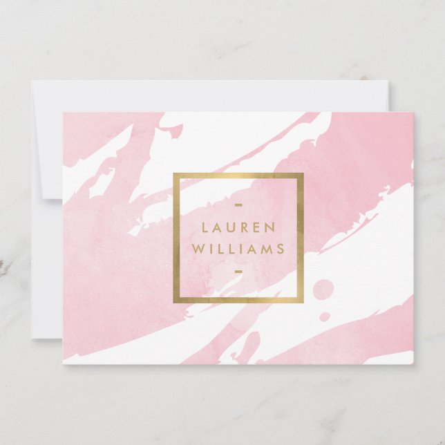 Abstract Pastel Pink Brushstrokes Gift Certificate Card (Front)