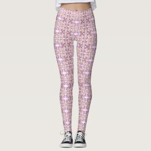 Abstract Pastel Pink Purple Horizontal Stripes Leggings